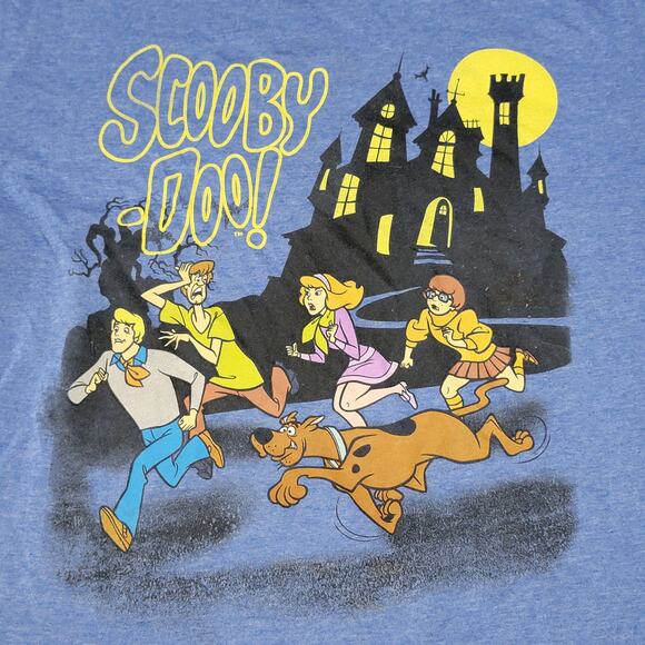 Scooby-Doo Blue Unisex Tee Haunted Run - Size Large - Picture 2 of 4